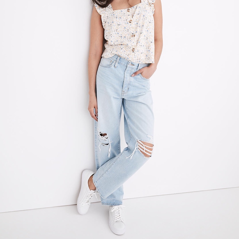 NWT Madewell The Dadjean in Greenvale Wash: Ripped Edition size 28